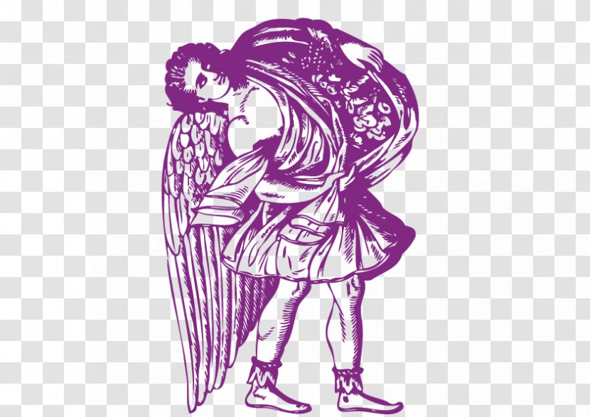 Angels Sculpture Euclidean Vector - Watercolor - Purple Angel Transparent PNG