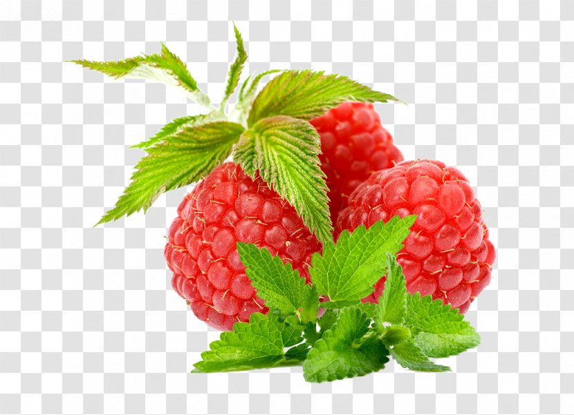 Raspberry Fruit Strawberry Blackcurrant - Blueberry - Green Leaves Transparent PNG