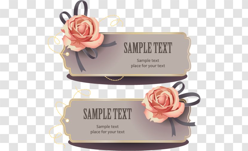 Rose - Flower - Decorative Tag Vector Transparent PNG