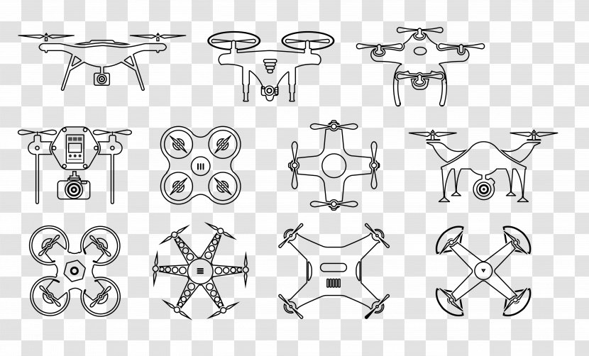 Airplane Unmanned Aerial Vehicle Flat Design Illustration - UAV Transparent PNG