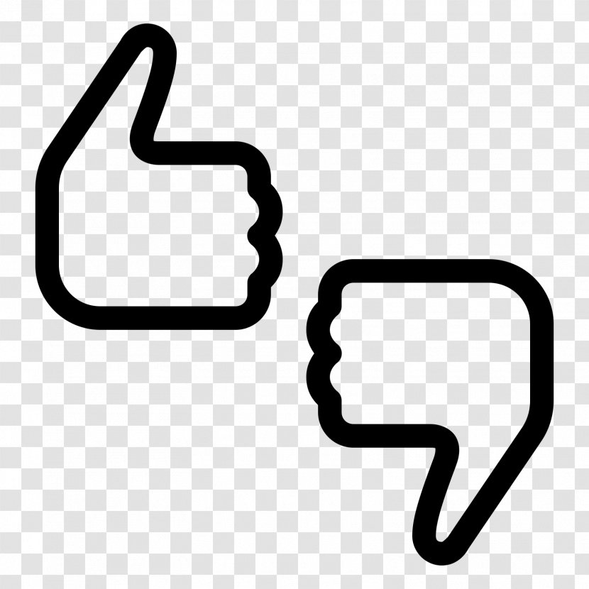 Thumb Signal Like Button Clip Art - Black And White - Thumbs Up Transparent PNG