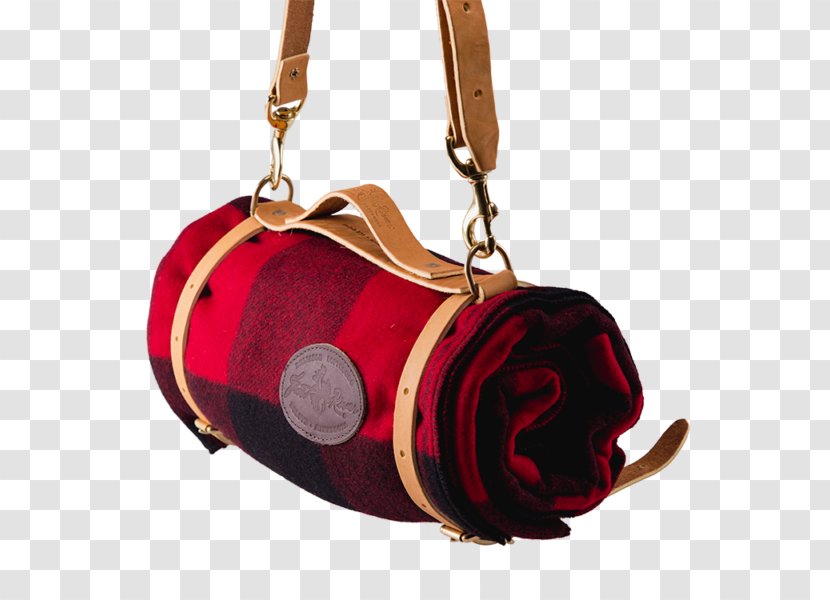 Blanket Handbag Full Plaid Wool Strap - Polar Fleece - Red Roll Transparent PNG
