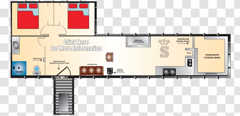 Storm Cellar Floor Plan Bunker Safe Room Bomb Shelter - Bedroom - House Transparent PNG