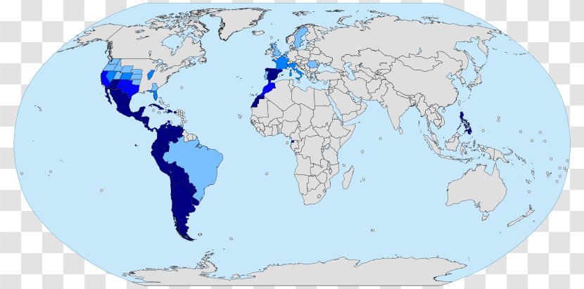 World Map Globe Blank - Spanish Language Transparent PNG