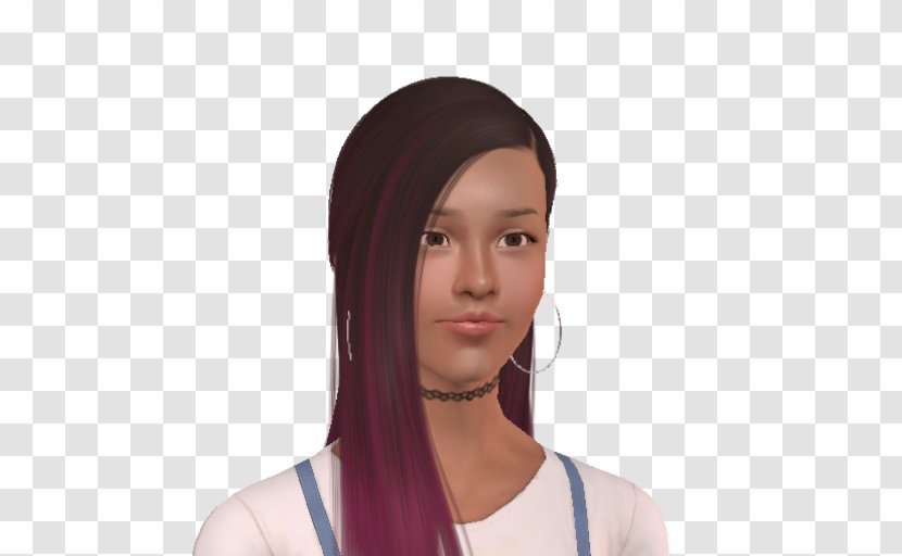 Mod The Sims Chin Headgear Dream - Brown Hair - Wig Transparent PNG