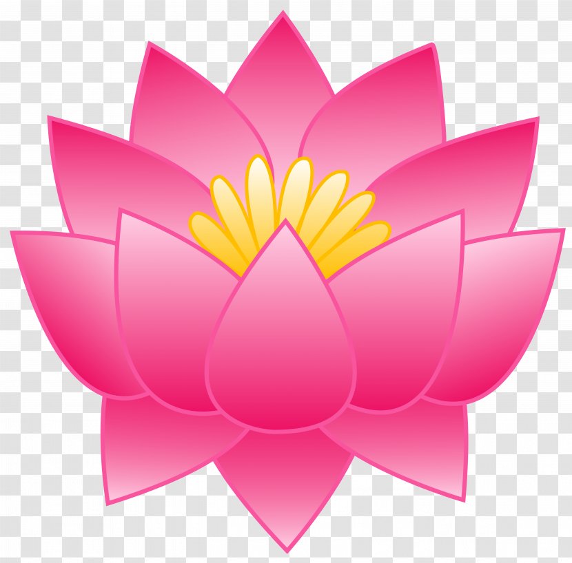 Egyptian Lotus Nelumbo Nucifera Flower Clip Art - Magenta - Pink Beautiful Cliparts Transparent PNG