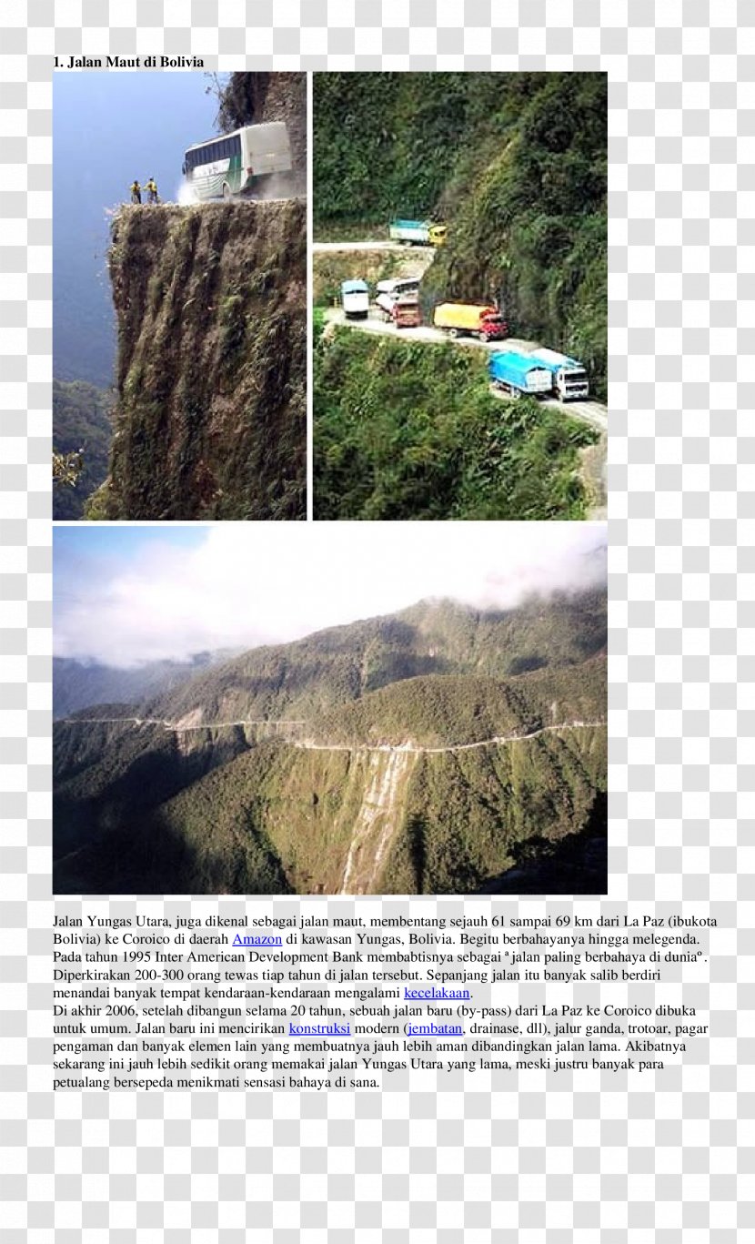 Yungas Road La Paz Coroico - Water Resources Transparent PNG