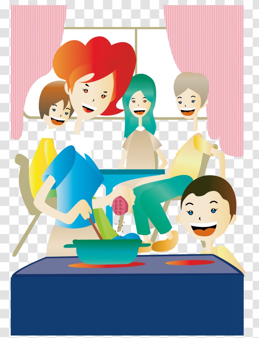 Housewife Illustration - Frame - Family To Eat Transparent PNG