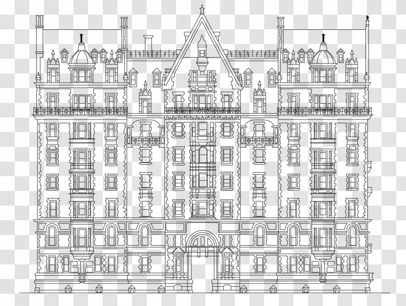 Facade Classical Architecture Middle Ages Line Art - Elevation - Building Transparent PNG