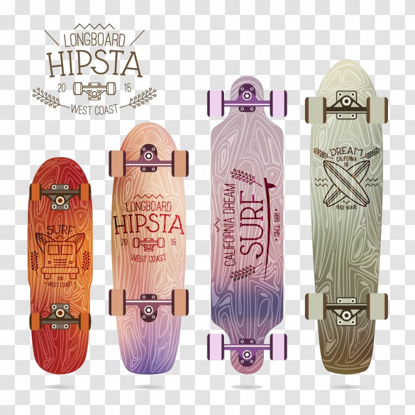 Longboard Surfing Skateboarding Stock Illustration - Skateboard - Wood Prints Transparent PNG