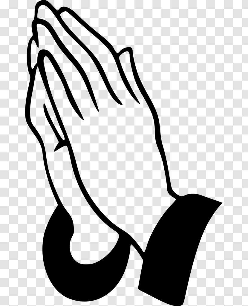 Praying Hands Prayer Clip Art - Black - Head Transparent PNG