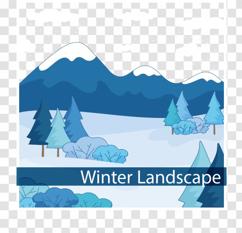 Landscape Nxe9vxe9 Snow Euclidean Vector - Winter - Mountains Transparent PNG