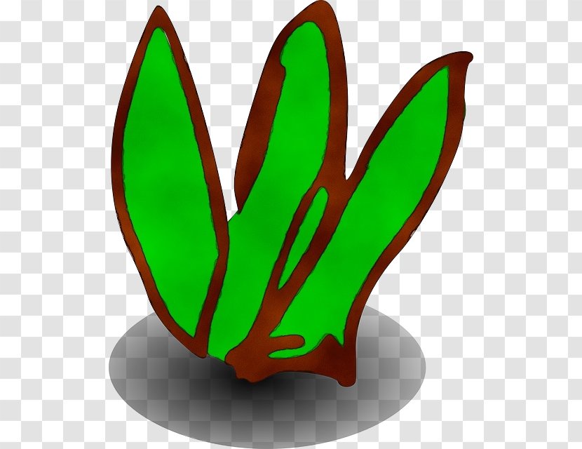Green Leaf Watercolor - Cartoon - Tulip Plant Transparent PNG