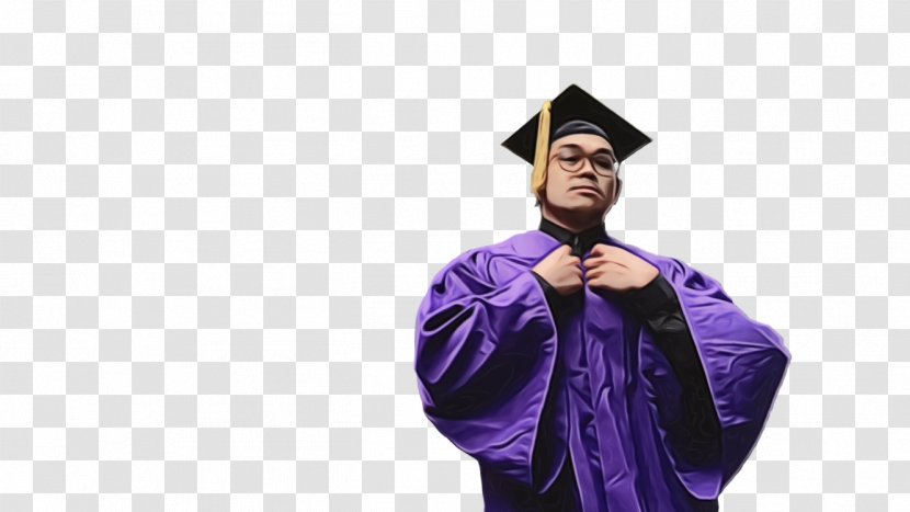 Robe Graduation Ceremony Doctor Of Philosophy Academician Purple - Mortarboard Transparent PNG