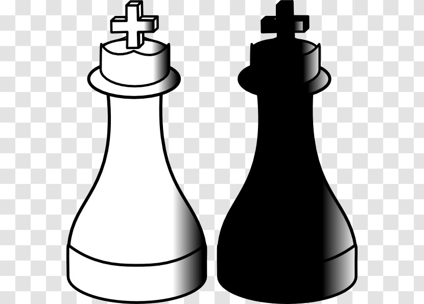 Chess King Queen Pin Clip Art - Black And White - Cliparts Transparent PNG
