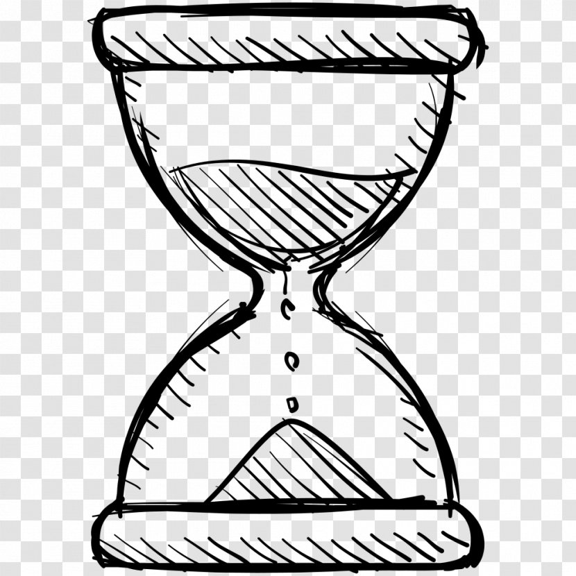 Hourglass Drawing Clock - Drinkware Transparent PNG