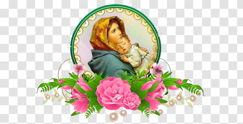 Child Jesus Holy Card Garden Roses Nativity Of Mother - Madonna - Smile Transparent PNG