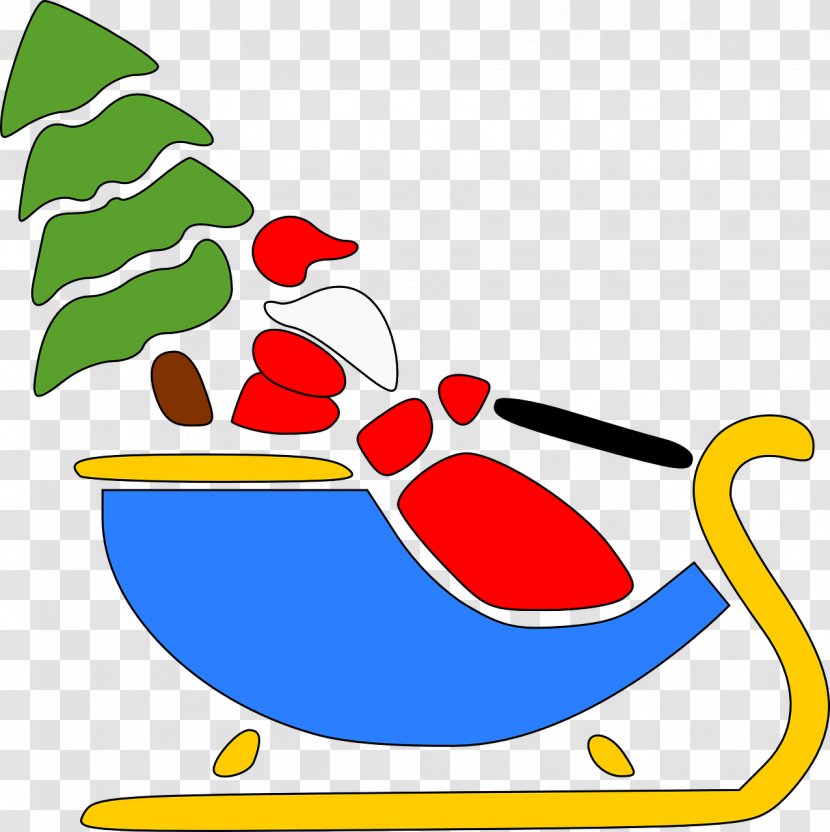 Santa Claus Reindeer Sled Christmas Clip Art - S - Sleigh Transparent PNG