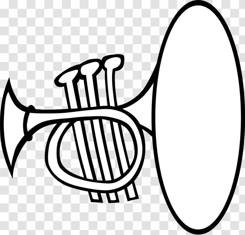 Musical Instruments Black And White Tabla Drum Clip Art - Watercolor - Trumpet Images Transparent PNG