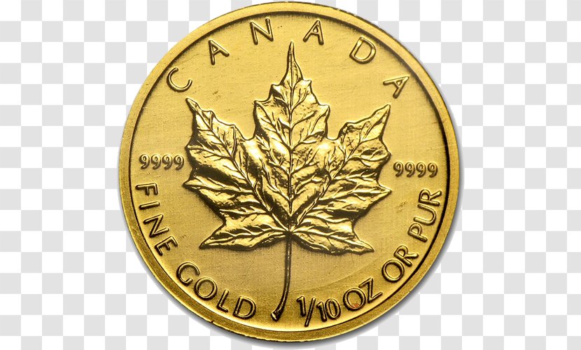 Canada Canadian Gold Maple Leaf Coin Bullion Transparent PNG