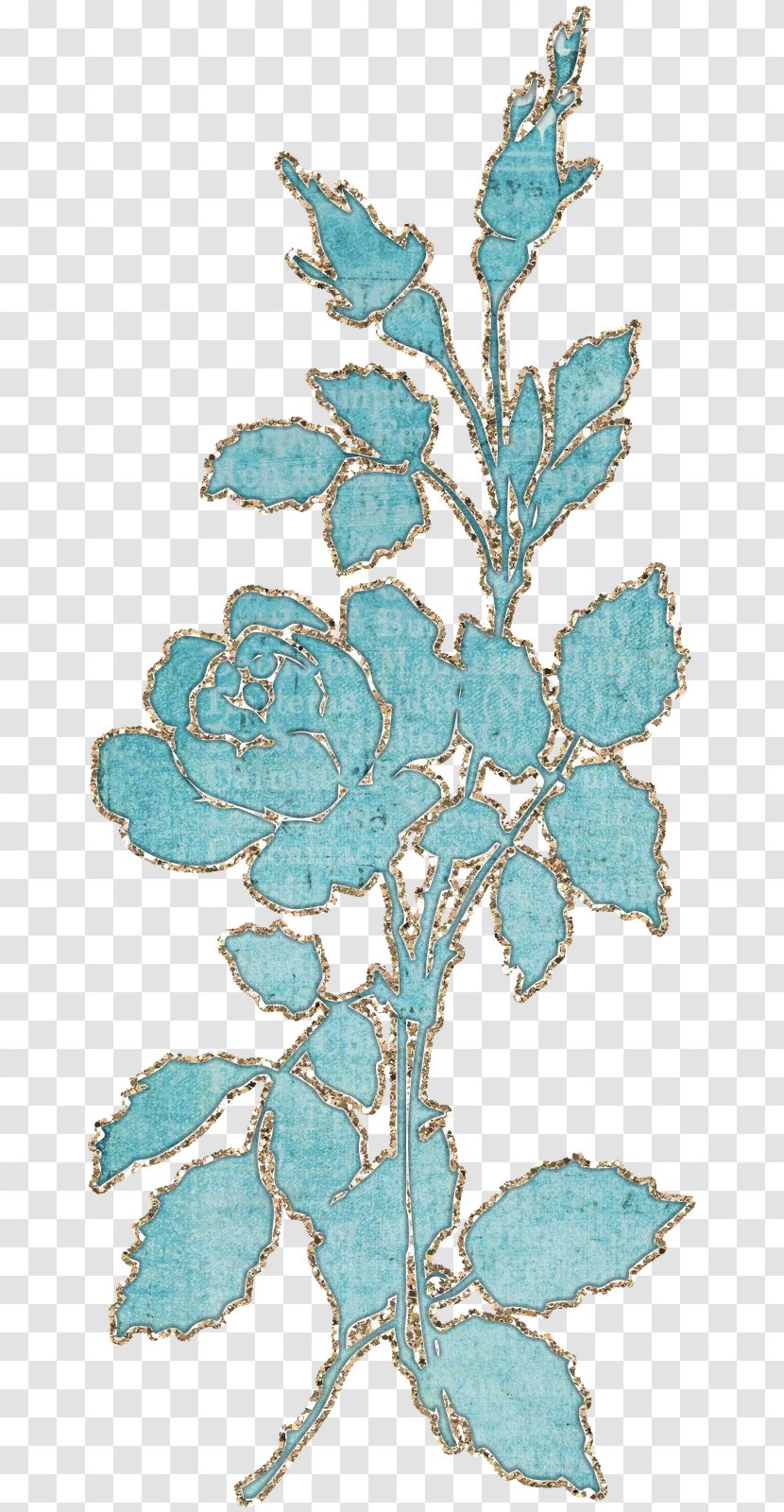 Scrapbooking Leaf Plant Stem Aqua Multiespacio - Turquoise - Objetos Transparent PNG