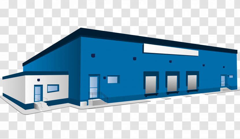 Warehouse Logistics Building Clip Art - Factory - Blue Transparent PNG