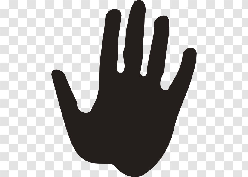 Thumb Hand Model White Black - Single Handprint Cliparts Transparent PNG