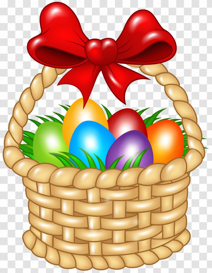 Easter Bunny Red Egg Basket Clip Art Transparent PNG