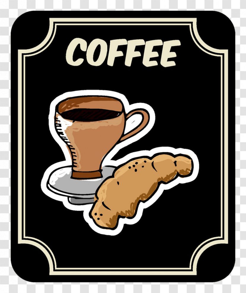 Coffee Cup Croissant Breakfast Cafe - Drinkware - Vector And Croissants Transparent PNG