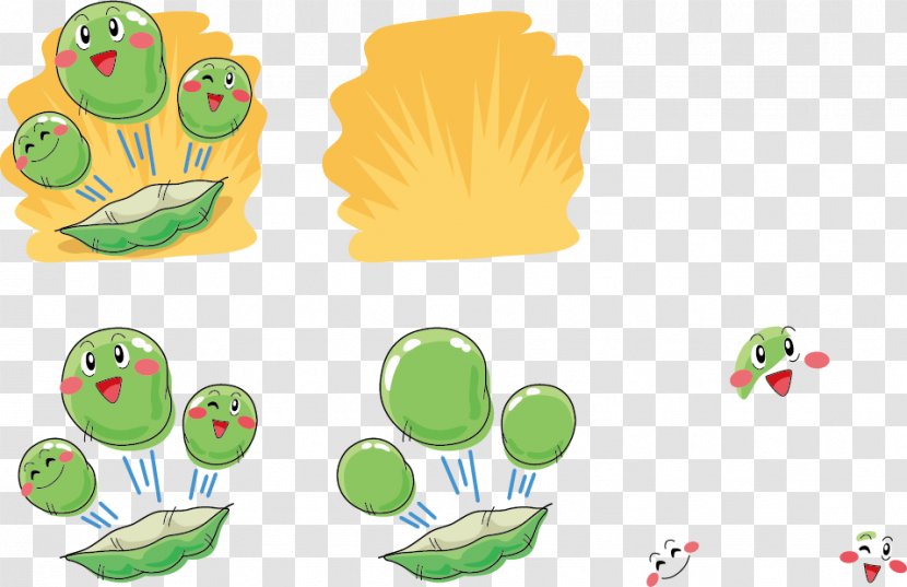 Bean Pea Clip Art - Cartoon - Expression Vector Jumping Out Peas Transparent PNG