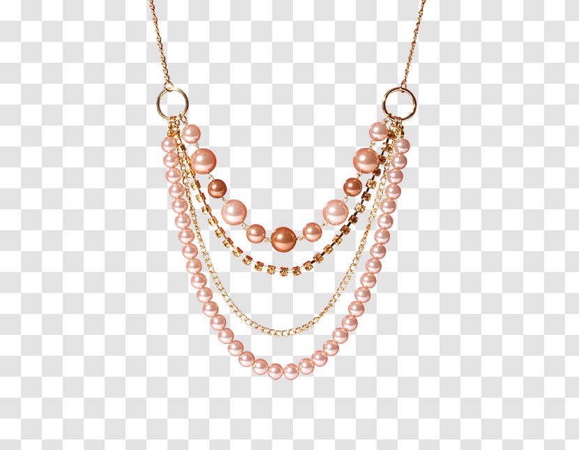 Necklace Earring Jewellery Jewelry Model Pearl - Chain Transparent PNG