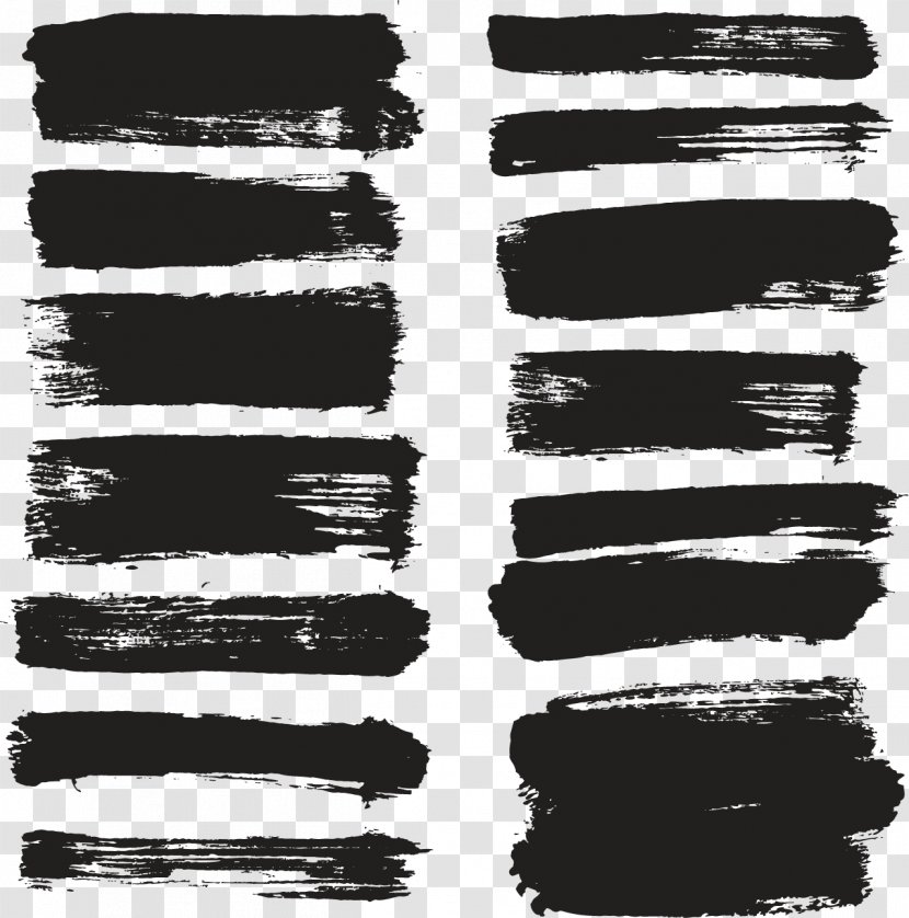 Black And White Ink Brush Paintbrush - Monochrome - Painting Transparent PNG