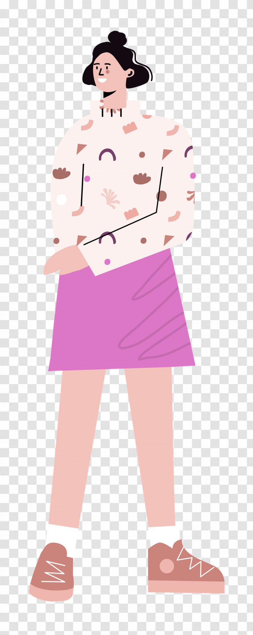 Standing Skirt Woman Transparent PNG