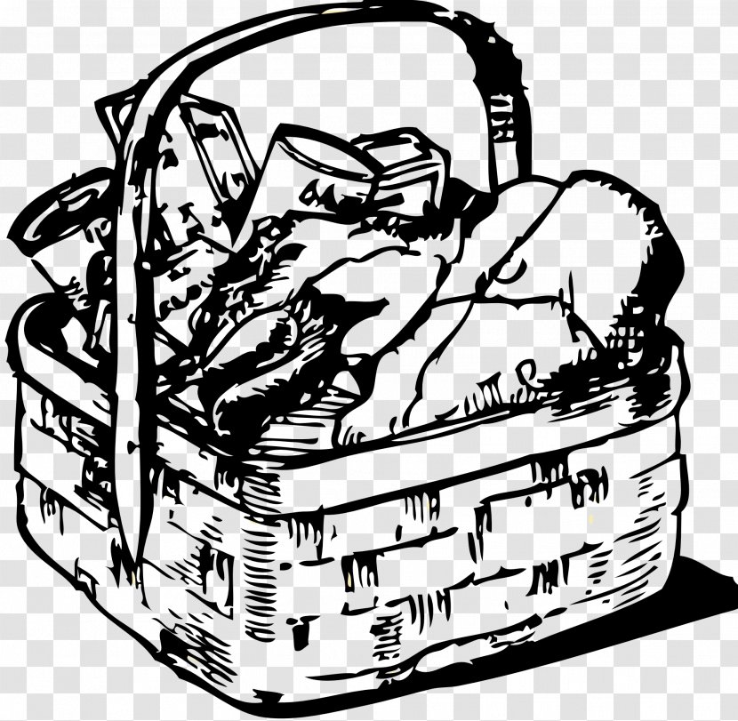 Food Gift Baskets Picnic Hamper Clip Art - Artwork - Basket Transparent PNG