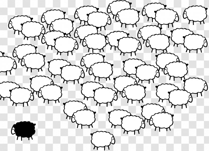 Circle White Point Line Art Angle - Black - Flock Of Sheep Transparent PNG