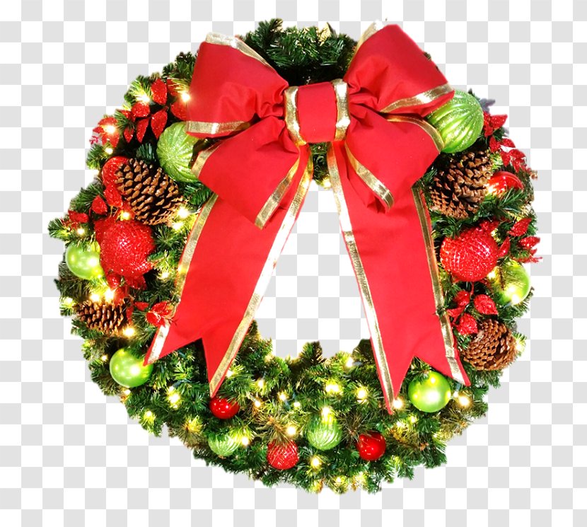 Christmas Decoration Ornament Wreath Evergreen - Wedding Transparent PNG