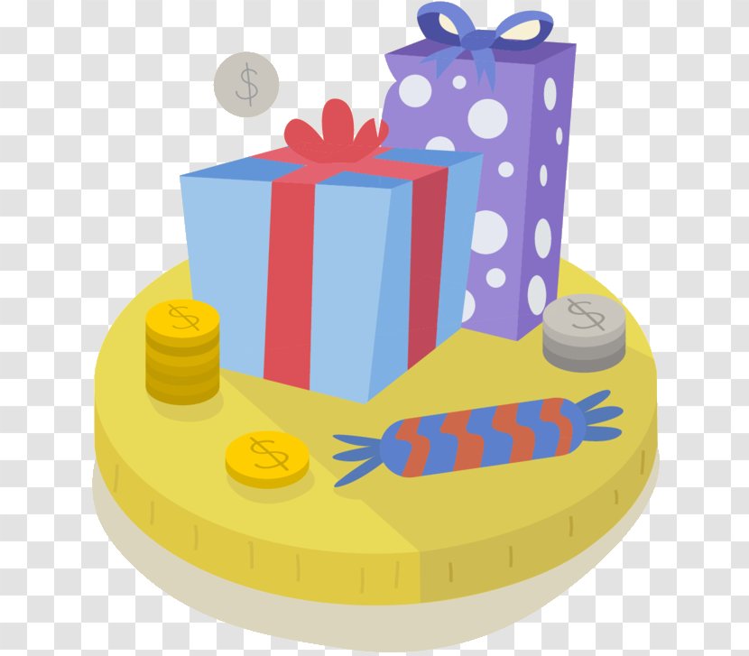 Illustration Gift Vector Graphics Euclidean - Gold Coin - Birthday Cake Transparent PNG