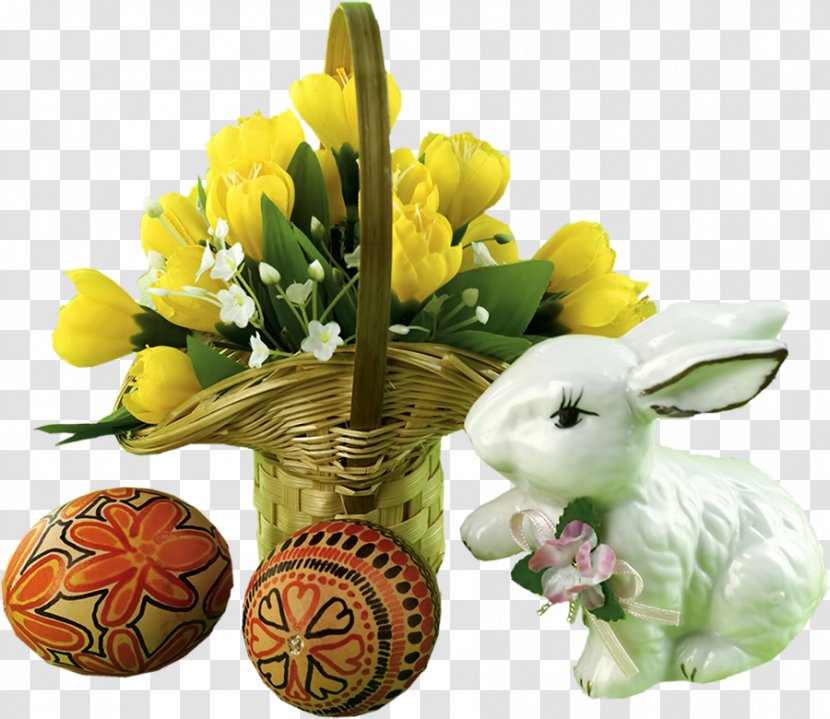 Easter Bunny Holiday Paschal Greeting - Flower Transparent PNG
