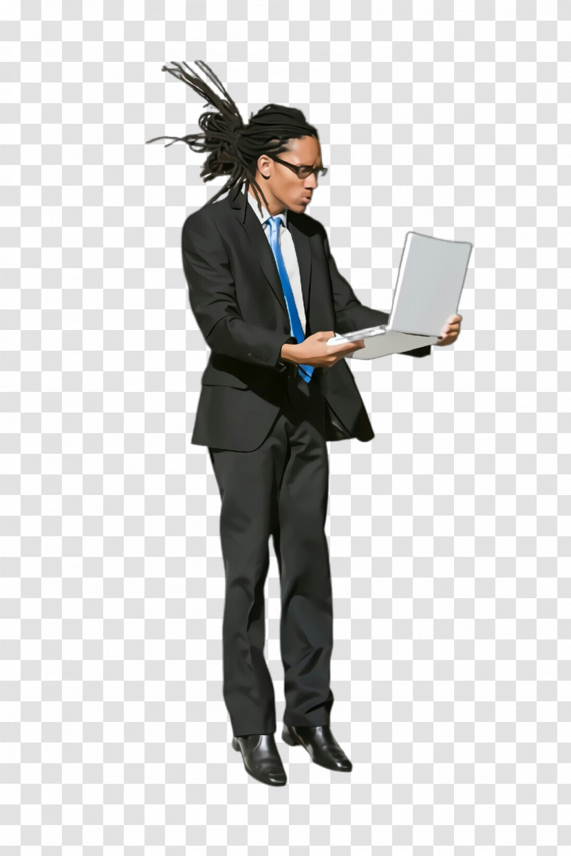 Standing Job Laptop Suit Business Transparent PNG