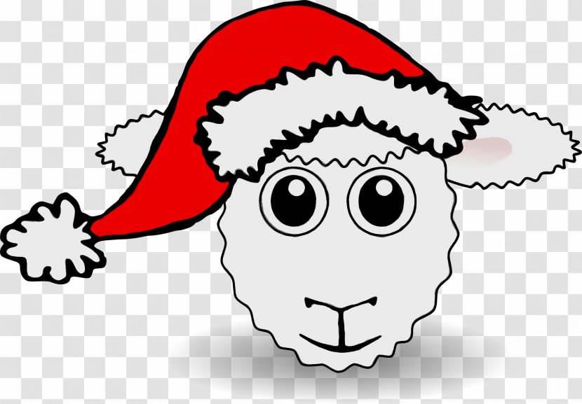 Cartoon Christmas Hat - Drawing - Line Art Pleased Transparent PNG