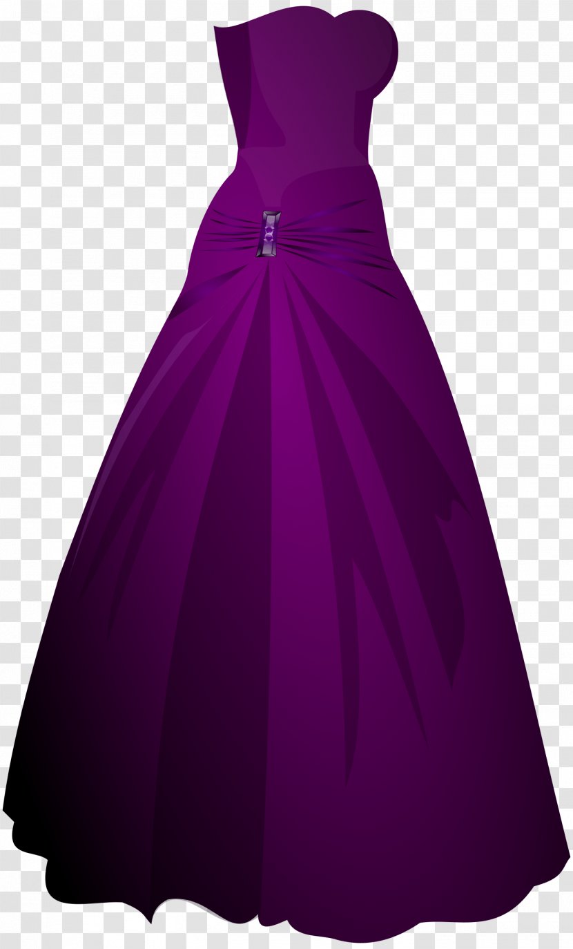 Dress Ball Gown Formal Wear Clip Art - Violet Transparent PNG