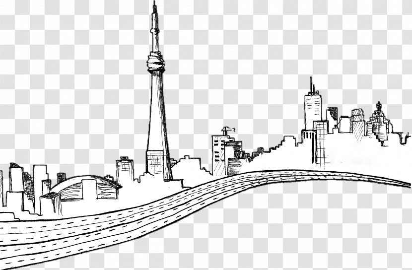 Line Art Skyline Drawing Toronto Training Board Architecture - Naval Transparent PNG