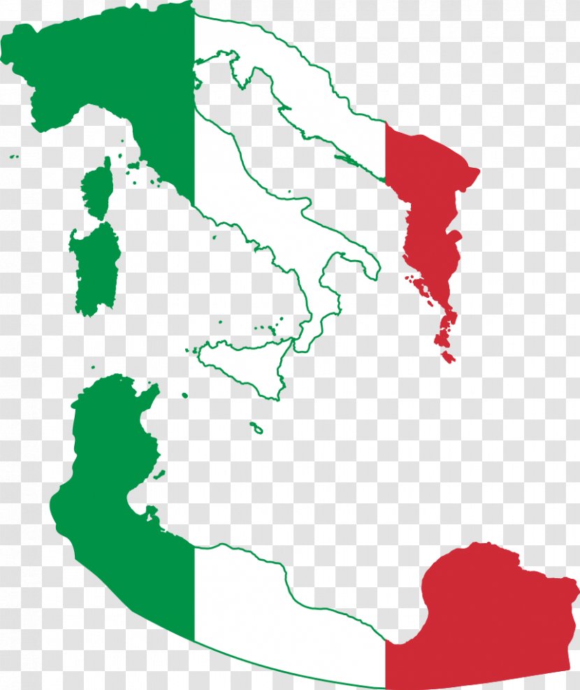 Flag Of Italy Italian Empire Map Transparent Png