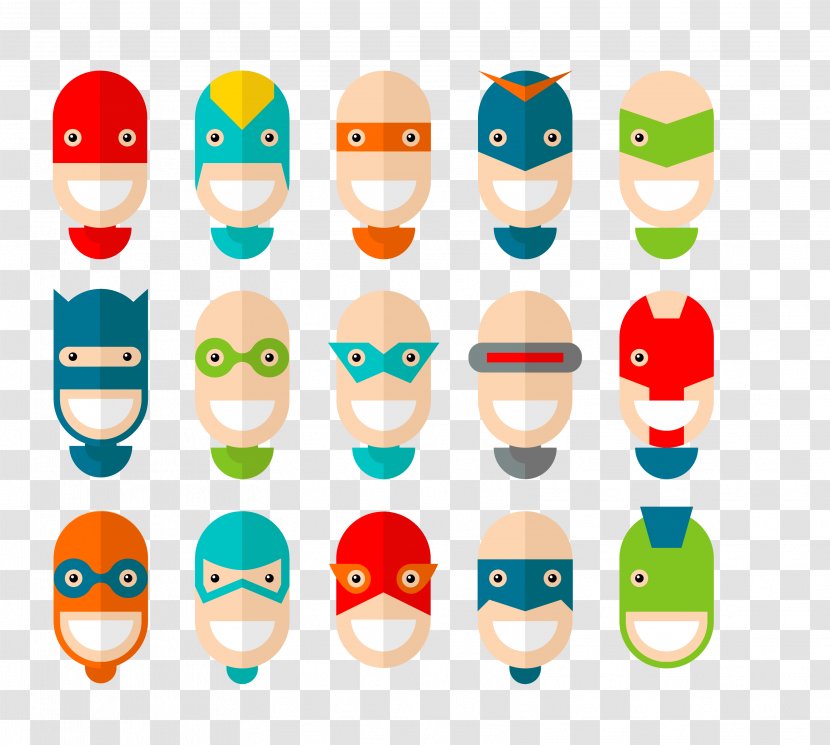 Superhero Royalty-free Illustration - Smile - Vector Color Fifteen Glasses Superman Face Spectrum Transparent PNG