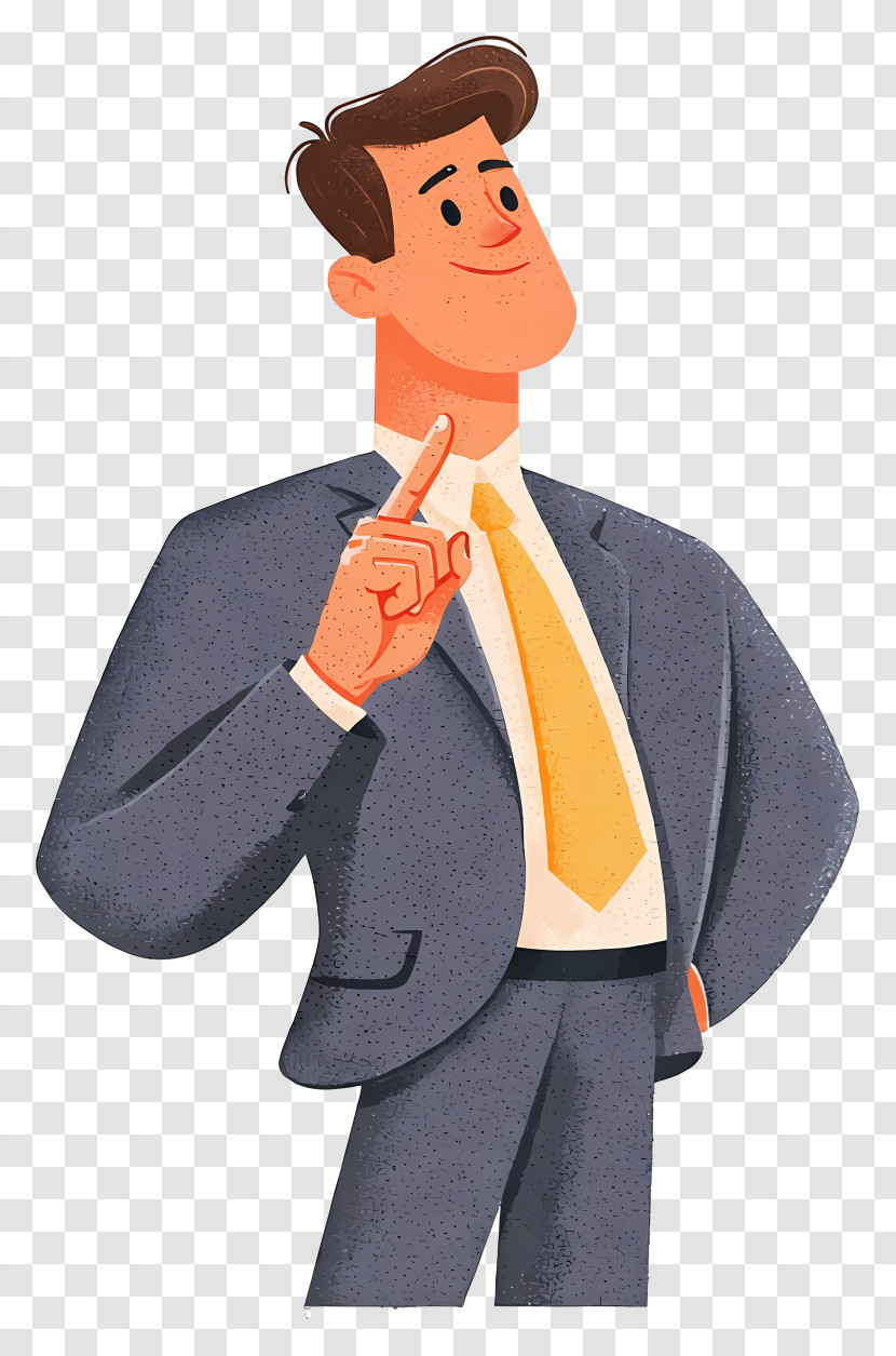 Thoughtful Businessman Illustration Transparent PNG
