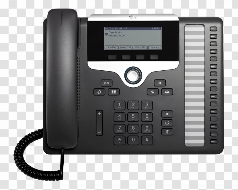 VoIP Phone Voice Over IP 3pcc Telephone Cisco Systems - Answering Machine - Speakerphone Transparent PNG