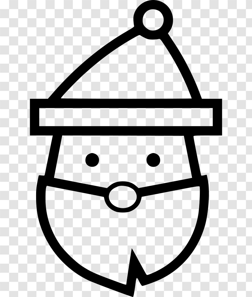 Clip Art Line Angle Product Black - And White - Santaclaus Icon Transparent PNG