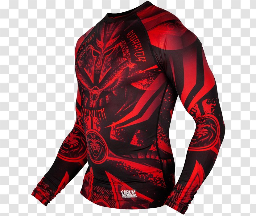 Venum Gladiator 3.0 Dry Tech Long Sleeve MMA Rashguard - Red - Black/Red 2XL Short Compression RashguardBlack/... Rash GuardGladiator Fights Transparent PNG