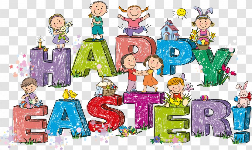 Easter Bunny Child Egg Hunt Clip Art - Courier Material Download Transparent PNG