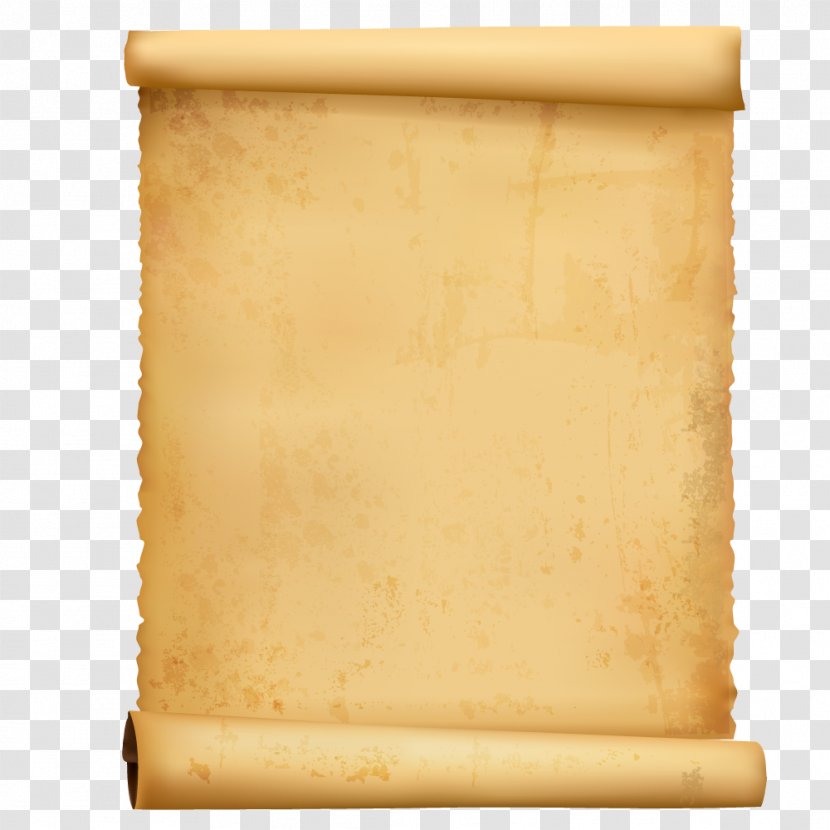 Paper Scroll Computer File - Pale Yellow Hair Old Sheepskin Rolls Transparent PNG